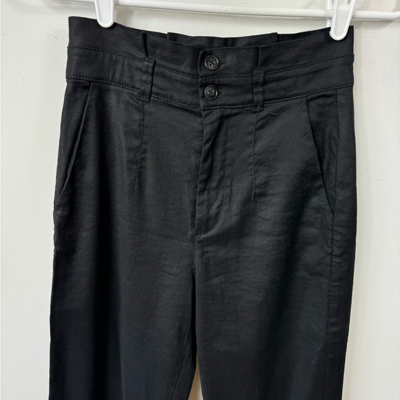 Evereve Size 24 High Waist Pants Trousers Black Linen Blend - Picture 3 of 7